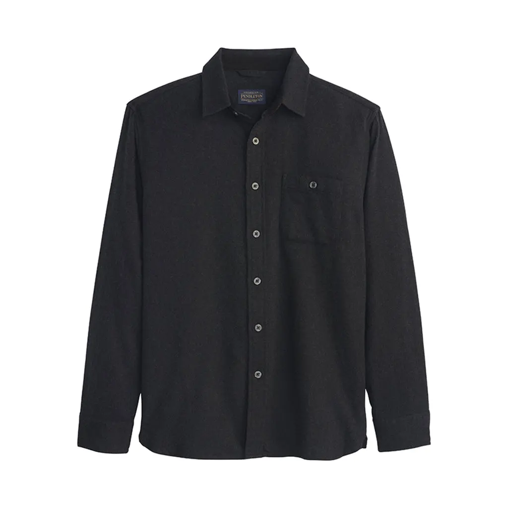 Pendleton Men's Fremont Fitted Brushed Cotton Flannel Shirt, Long Sleeve Button Front Top with Corduroy Trim for Comfy Casual Wear, Tops, Casual Everyday Wear, Elevated Basics, Menswear, Plain, Minimalist, Brushed On Both Sides, Machine Washable