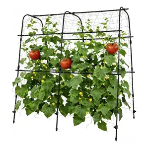 Garden Arch Trellis for Raised Beds, Plant Support for Cucumbers, Melons, Grapes, Roses & Climbing Vegetables, Outdoor Rust-Resistant Trellis for Vertical Growing