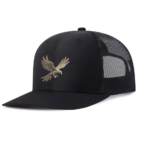 CampaignRetro Casual, Eagle Black PatternBaseball Cap, Retro Trucker Cap, SummerMen'S And Women'S Running HippieSunscreen Baseball Cap, Unisex, Classic Trucker Hat, Print Baseball Cap