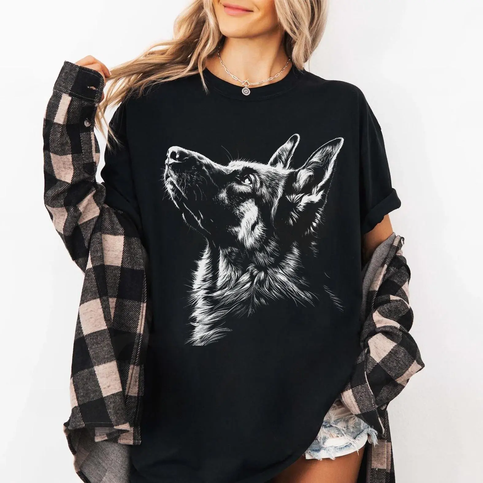 Comfort Colors German Shepherd Shirt, Realistic Dog T-Shirt, Pet Owner Graphic Tee, Gift for German Shepherd Lovers