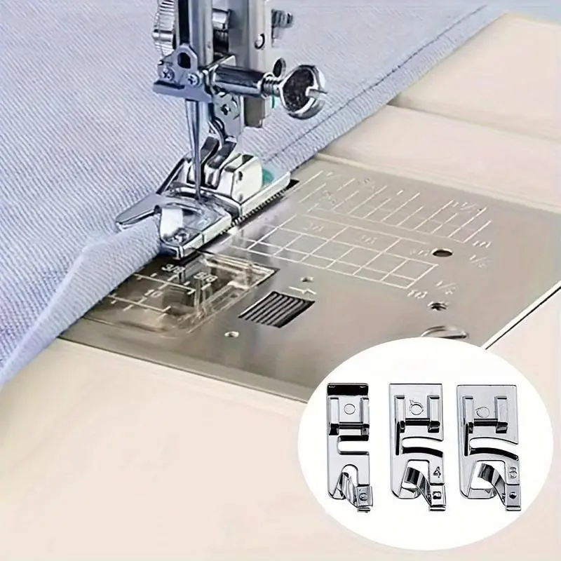 Edge-sealing presser foot kit, a Sewing Machine Presser Foot assembly used for sewing edge-sealing presser feet, Sewing Accessories, Sewing Tools, Seam Finishing