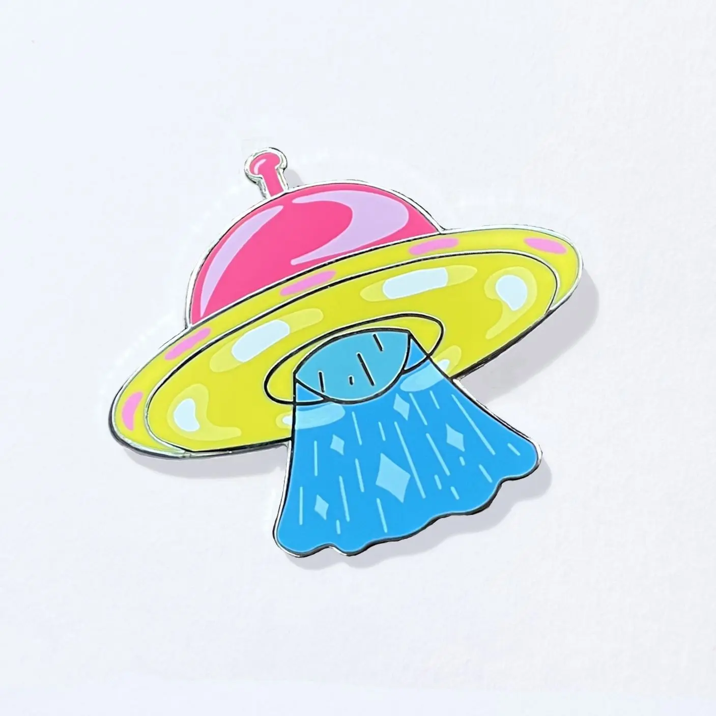 Pangalactic UFO Pride Pin - Pansexual Design, 1.5 Inch Hard Enamel, Custom Backing Card, LGBTQ+ Pride Collection