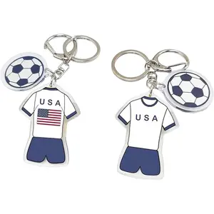 2PCS 2026 Soccer Keychain,Acrylic Jersey & Ball Key Chain,America Soccer Keychain,Sports Ball KeyChains,Accessories for Football Fan Sports & Souvenir