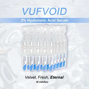 VUFVOID 3% Hyaluronic Acid Serum, 4D Formula with Ceramide, Quenching Nourshing Treatment for Glass Skin, 30 Vials Skincare Comfort