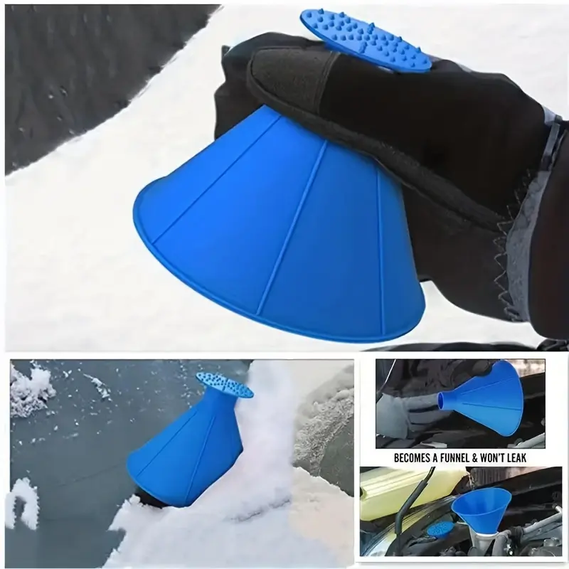 1pc Pink car window windshield ice scraper funnel, snow shovel, de icing tool, winter car parts
