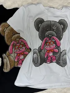 K10010 Cuddle Sparkle Duo Tee – Bear & Bunny Edition with rhinestones