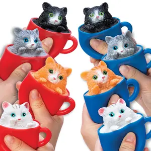 Schylling Pop-Up Surprise Bundle – Pup in a Cup, Pop-a-chino Kitties & Nutty Squirrel Popper ,Squishy Squeeze Toys 3-Pack for Kids & Collectors