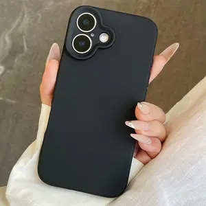 Creative & Stylish Simple Solid Color Matte Shockproof Protective Phone Case Suitable foriPhone 16 Pro Max/15/14 Plus/13/12/11 Festival Gifts For Couple Friends Familly Yourself Simple Black TPU Phone Case