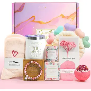 Happy Birthday Gifts for Women, 9 count Get Well Baskets,  Self Care Package Relaxing  Bath Thinking of You  Set for Gf Sister  Nurse Daughter Teacher Mother Christmas