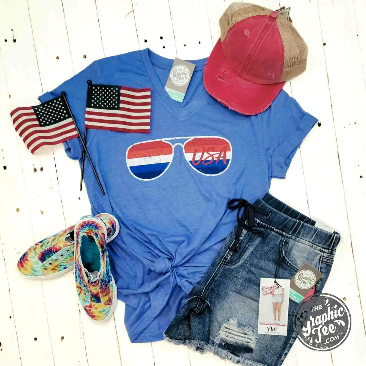 USA Aviator- V-Neck Tee