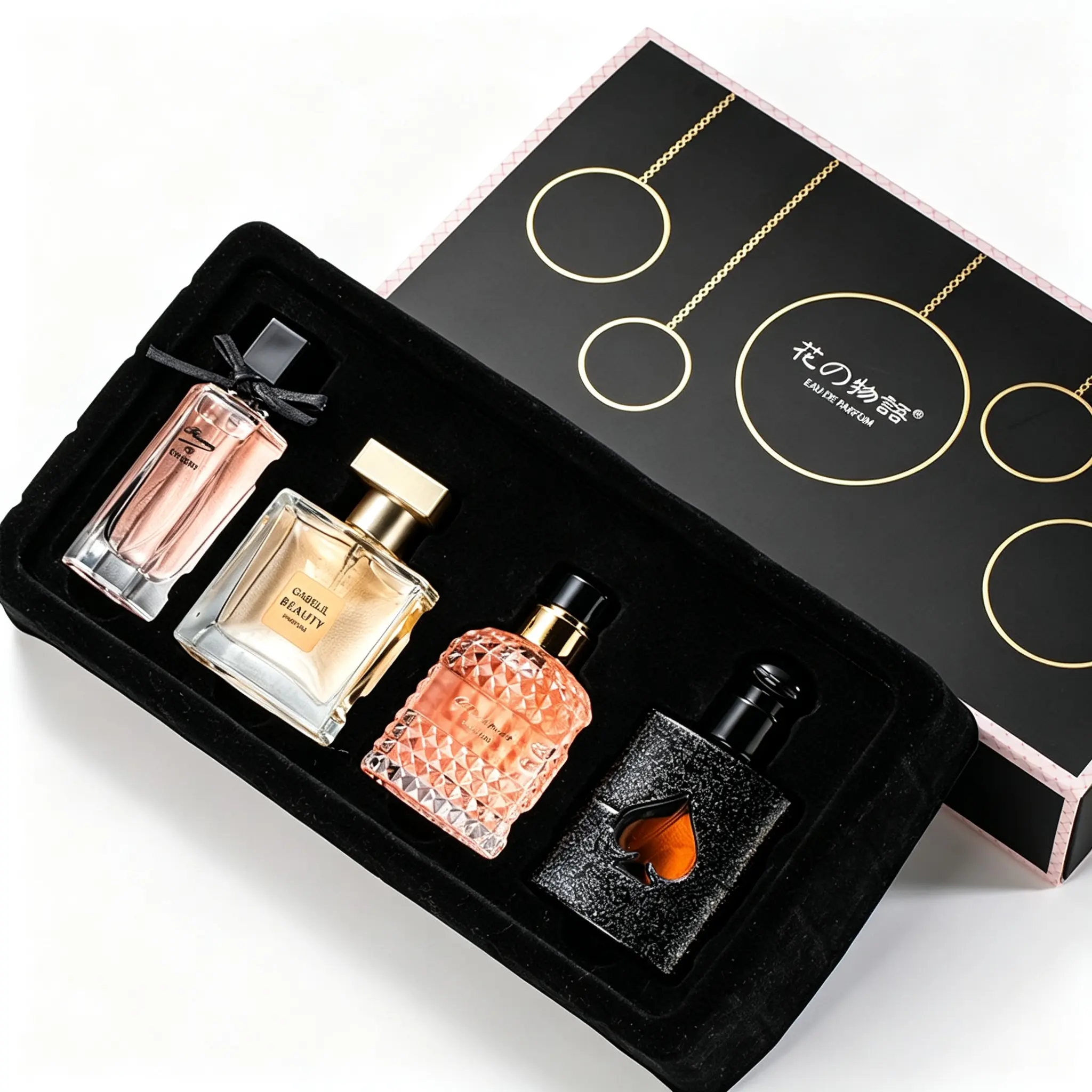 Women's 4-Piece Perfume Gift Box Set, Elegant Assorted Glass Bottle Fragrances, Thoughtful Present for Birthday & Anniversary for Girlfriend