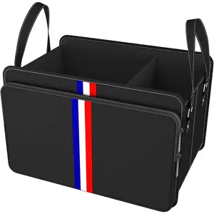 Homeve Trunk Organizer for Car, Waterproof Collapsible 3 Compartments Car Organizer, Foldable Storage for Car Accessories, Tools, Sundries for Women Men, Tote Bag (Black, Standard)
