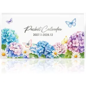 Pocket Calendar 2027-2028 for Purse, Small Pocket Planner 2027-2028 for Purse 3.5x6.5In,24 Month Organizer from Jan 2027- December 2028 Mini Planner with Pvc Cover for Organizing & Planning