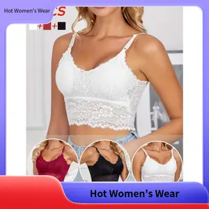 【Hot Women's Wear】[3-Pack Polyamide Bralette] 3-Pack Soft Polyamide Bralette Set| Elegant Removable Padded Lace Camisole Bras, Solid Color, Comfortable for Dating, Sports, and Layering - 92% Polyamide, 8% Elastane