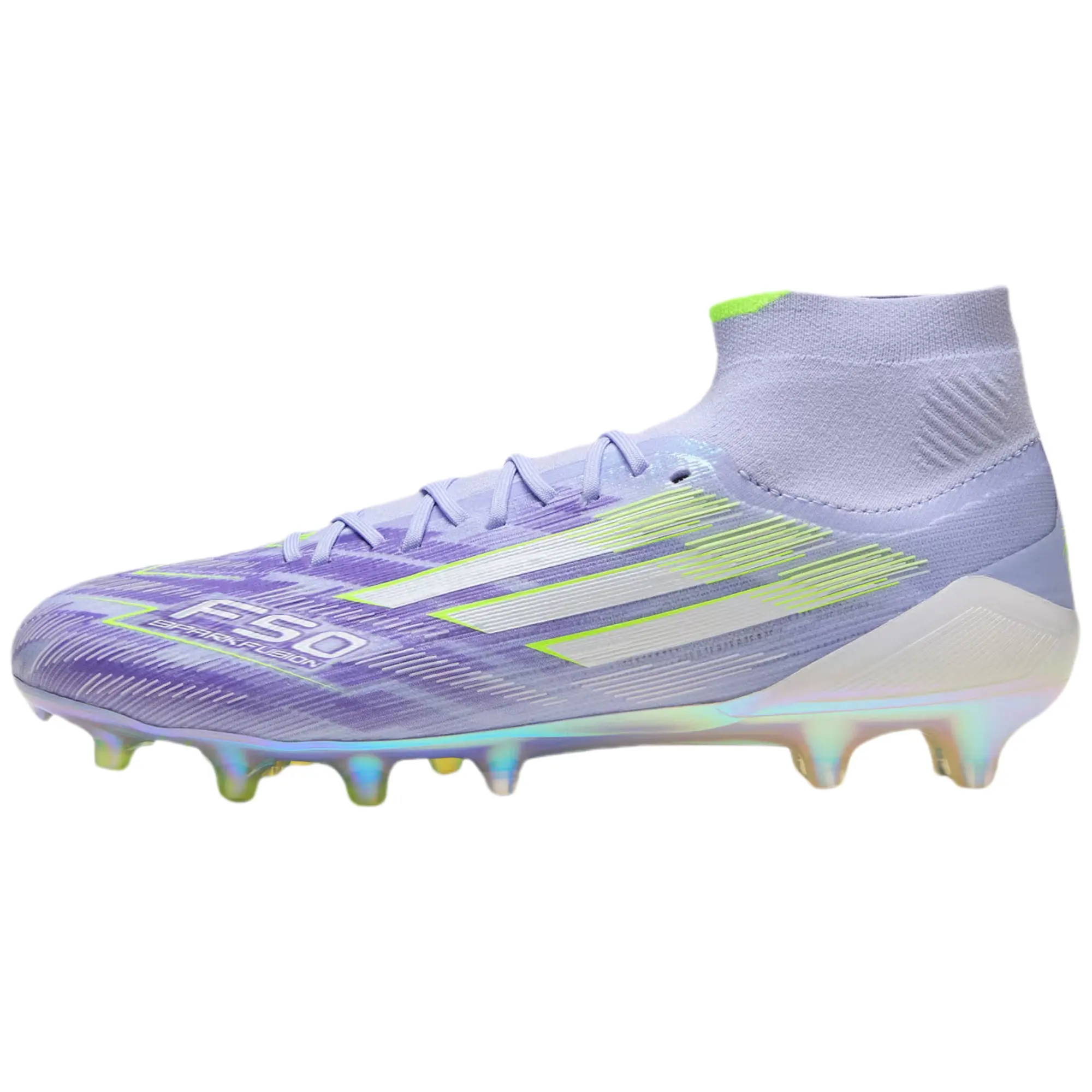 Adidas F50 Elite Mid-Cut FG Sparkfusion Radiant Blaze Pack Versatile Comfort Soccer Cleats Violet Tone Lucid Lemon Purple JH7648