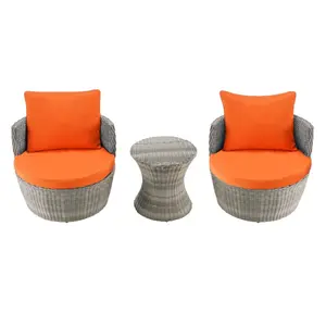 W Unlimited 2115SET3-GY-OR Romantic Collection outdoor 3-piece Bistro Set