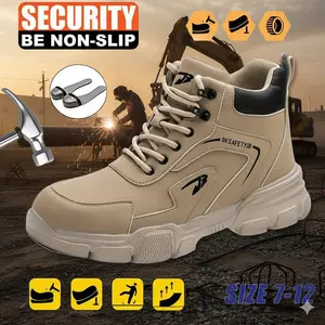 Outdoorfun Safety Footwear: Khaki, Anti-Smash & Anti-Puncture, Closed Toe, Worker Protection for Boys
