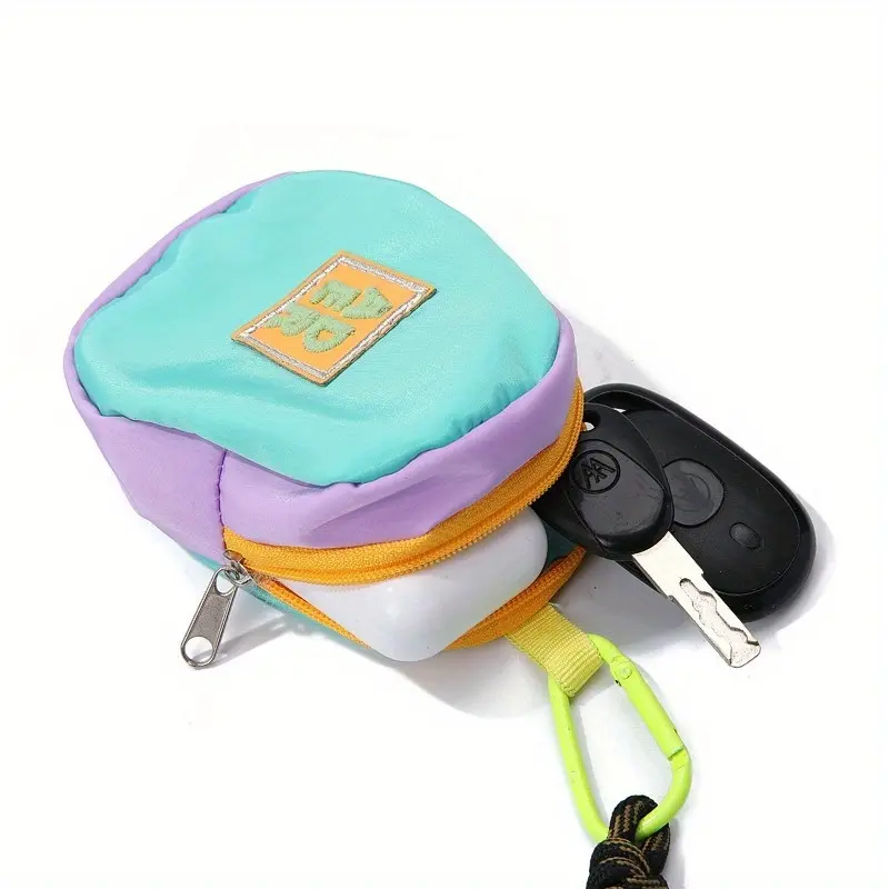1pc Outdoor Portable Storage Bag Mini Coin Key Earphone Bag Men's Backpack Pendant Zippered Storage Travel Zipper Pouches