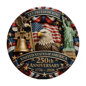 America 250th Anniversary Door Sign, Patriotic Themed Door Hanger 1776–2026 Independence Day Celebration Decor Front Door Decoration Design