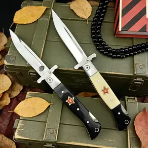 Hot Sale Russia NKVD Pocket Folding Knife 440C Blade ABS Handle with Holster Carrying Hiking Cutting Tool Edc Camping Outdoor Knife Portable Multipurpose Knives