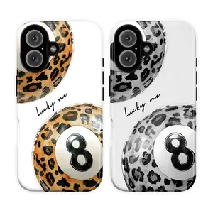 Vintage Leopard 8 Ball Tough Phone Case, Retro Animal Print Phone Case, Funky Lucky Me Cover, Y2K Aesthetic Phone Case, Trendy Gift for Her