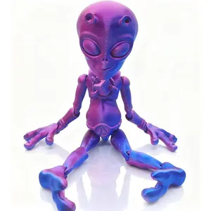 Premium 3D Printed Poseable Alien Toy with Articulated Joints, Adult Sensory Stress Relief Toy, Suitable for Boys and Girls Birthday or Various, Party Gift Bag Stuffing (Alien)