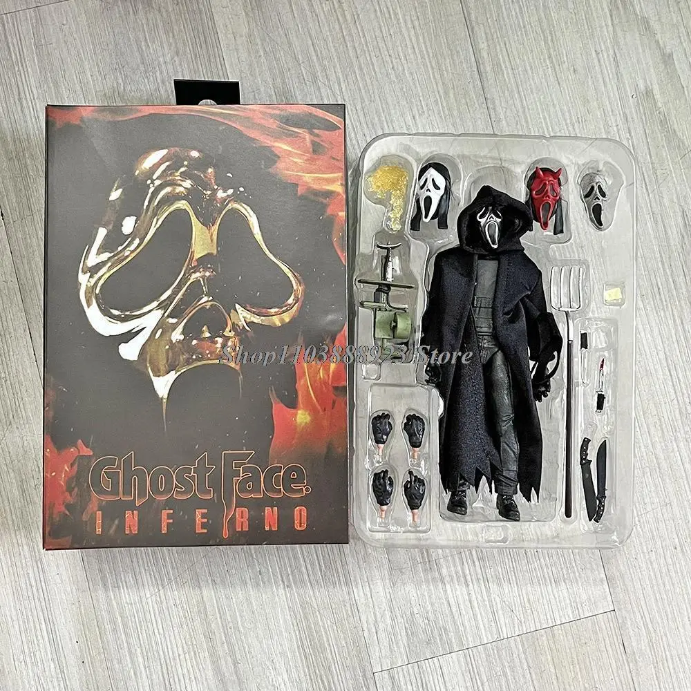 NECA Anime GhostFace & Ghost Nun Horror Action Figures, Halloween Party Decor & Christmas Gift Toys for Collectors