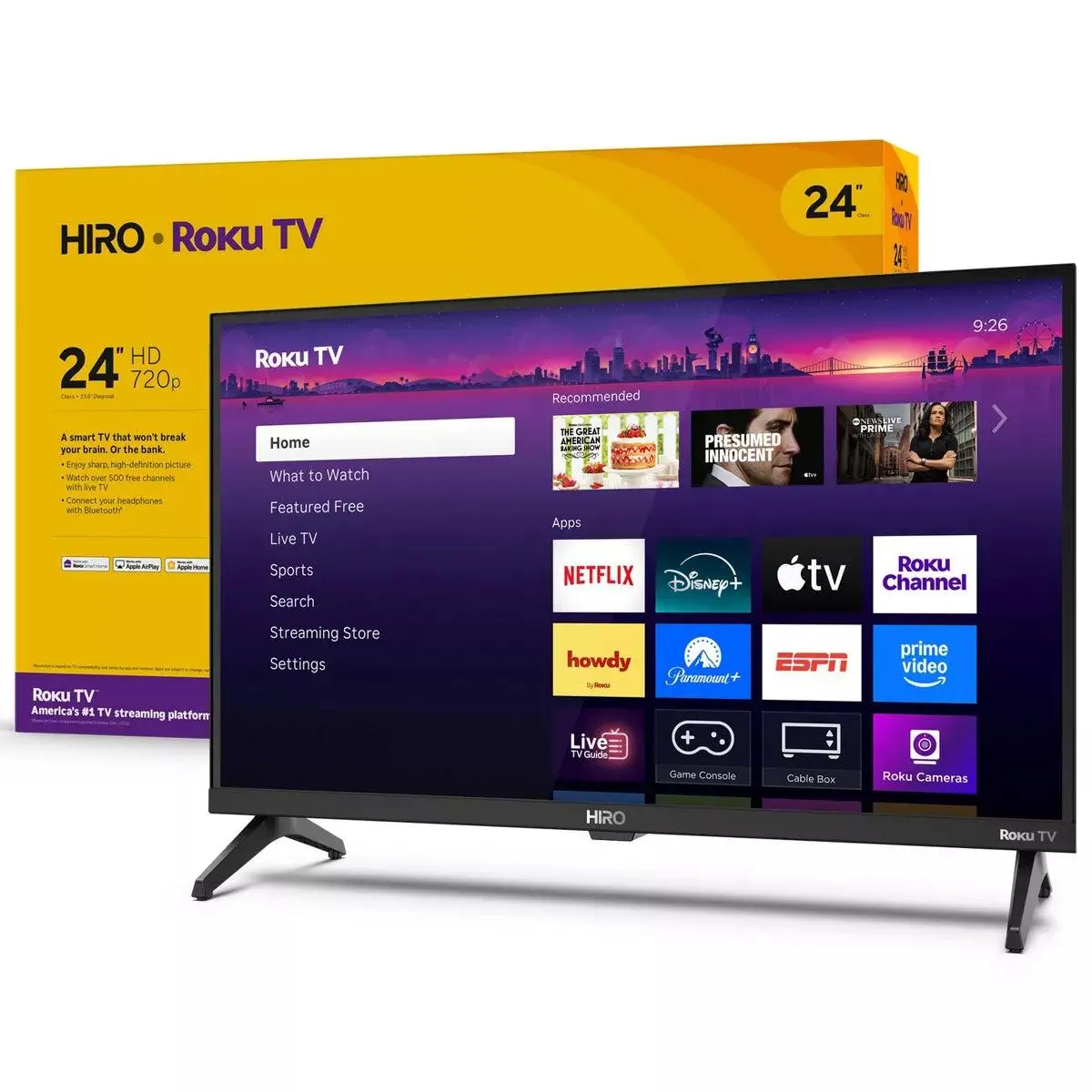 Hiro Roku TV 720P HD Smart TV Flat Screen LED Television with Roku TV and Dolby Audio for Streaming