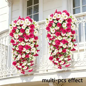 Artificial morning glory hanging vines, Artificial hanging flower, natural fresh feel, suitable for spring atmosphere. Easy to maintain, ideal for daily home decoration, party decoration, or for Thanksgiving, Easter