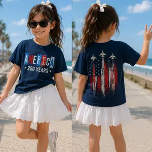 Youth America 250 Shirt, Kids Fighter Jets Tee, Front and Back Print, Boys 4th of July Top, Kids Aviation Shirt, 1776 to 2026 Semiquin