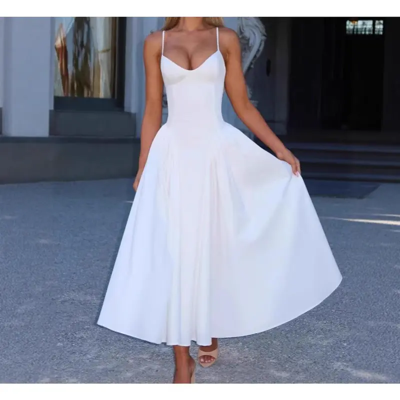 castle hill formal dresses Tea-Length Wedding-Guest Slip Dress main image 1