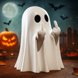 2025 New Halloween Ghost Figurine ornaments- Spooky Resin Ghost Statue, Cute Ghost Decor for Halloween Decorations, Porch and Indoor Spooky Home Decor