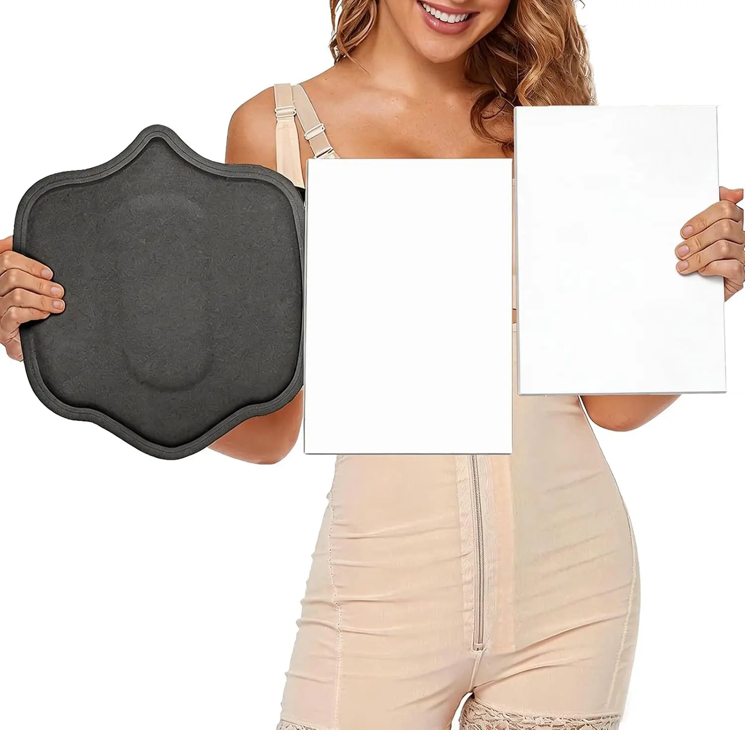 3-Pack Soft Thin Lipo Foam Ab Board - Smooth Abdominal Flattening Compression Garment for Liposuction, BBL Lumbar Molding & Clothes Support