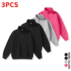 3-Pack Fine Knit Solid Color Half-Zip Pullover Sweatshirts — Soft, Skin-Friendly Stand Collar Tops for Home Relaxation and Outdoor Activities, Versatile