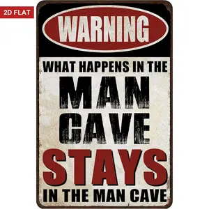 Man Cave Decor Rustic Design Funny Metal Garage Signs For Men Posters Mancave Sign Bar Wall 8x12 Stays In The Man Cave