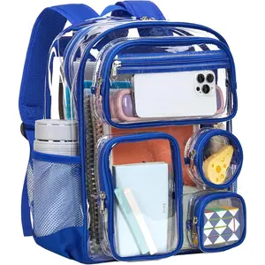 Clear Backpack Heavy Duty - Large Clear Backpacks for School Transparent See Through Bookbag for College Work Travel