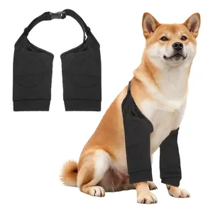 PETAXCELL Dog Leg Sleeves, Dog Recovery Suit for Front Legs Pet Sleeves Elbow Protector Brace (XL, Black, Polyester), for Knee Recovery Prevent Scratching
