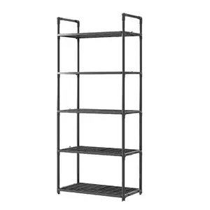 5 Tier Storage Shelves Adjustable Shelving Unit Heavy Duty Standing Shelf 66 Lbs Capacity for Kitchen Pantry Closet Bathroom Laundry Garage