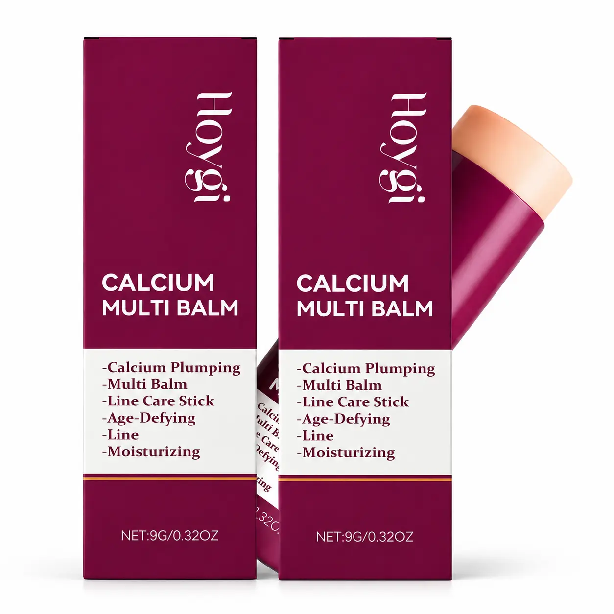Pack of 2, Hoygi Calcium Multi Balm Stick,Hydrating Facial Moisturizer for Dry Skin, Plumping Face Balm for Fine Line Care, Face & Neck Skincare, 9g Each