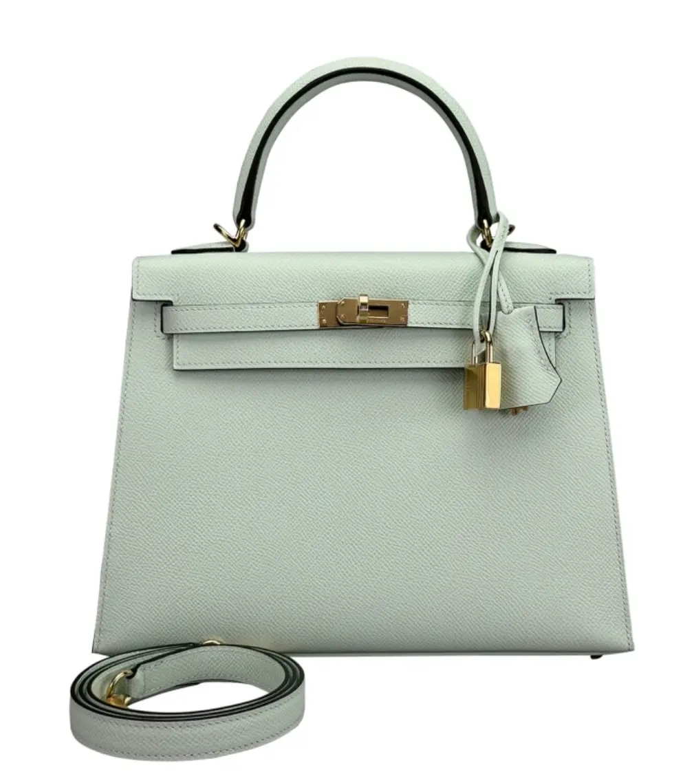 Pre-owned HERMÈS Epsom leathe Tote Bags Vert Peppermint Epsom Sellier Kelly 25 Permabrass Hardware 2025 K stamp 4000013712149