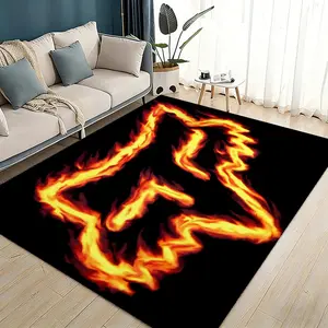 F-FOX Motorcycle Racing Floor Mat Flannel Rugs Soft Warmth Floor Mat Thickened Non-Slip for Room Home Decor Door Mat Strong Water Absorption Upgraded Anti-Slip Backing Easy to Clean