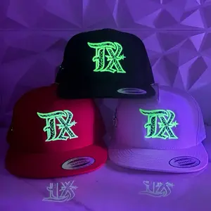 TX Arachnid Glow in the Dark Web Hat Available in Black Red and White