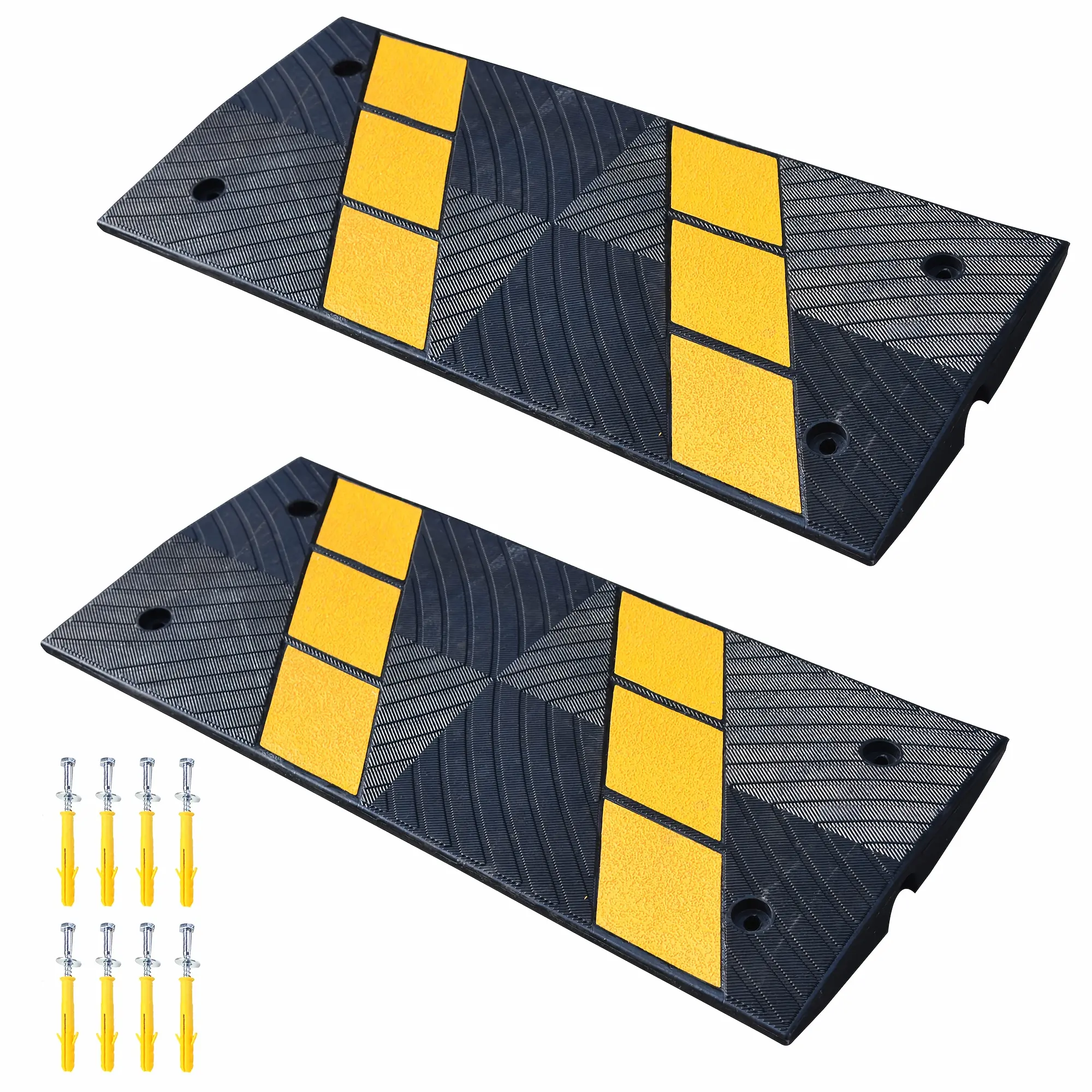 2-Pack 36" Driveway Curb Ramps - Heavy Duty Threshold Bridge Curbside Ramp with Bolts for Car, Truck, Scooter, Wheelchair Mobility - Suitable for Driveway Access - Perfect Gift for Seniors & People with Disabilities