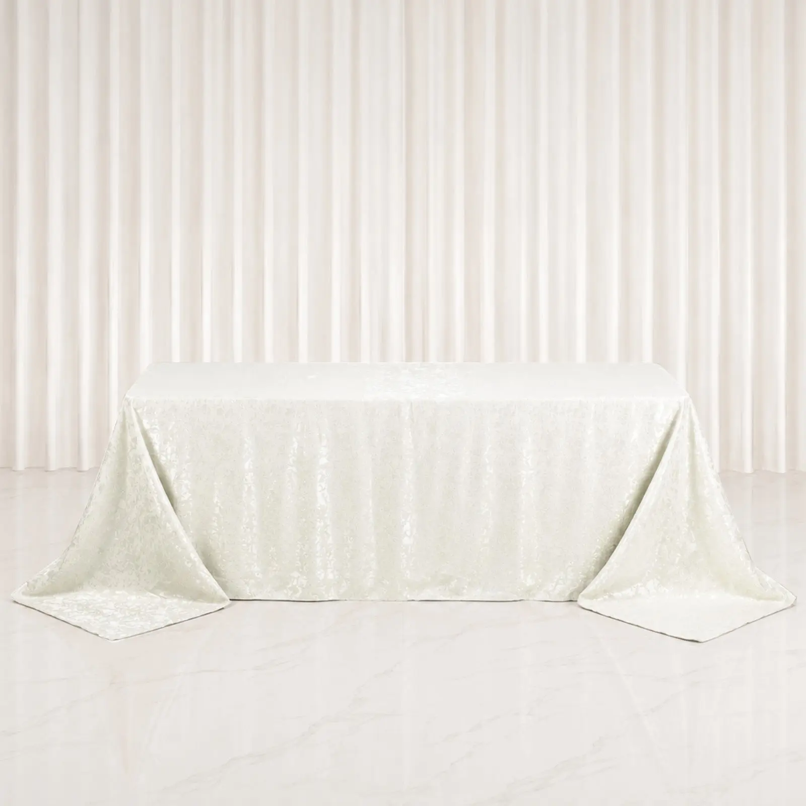 90"x132" Jacquard Tablecloth Rectangular, Off White - Abstract Watercolor Pattern