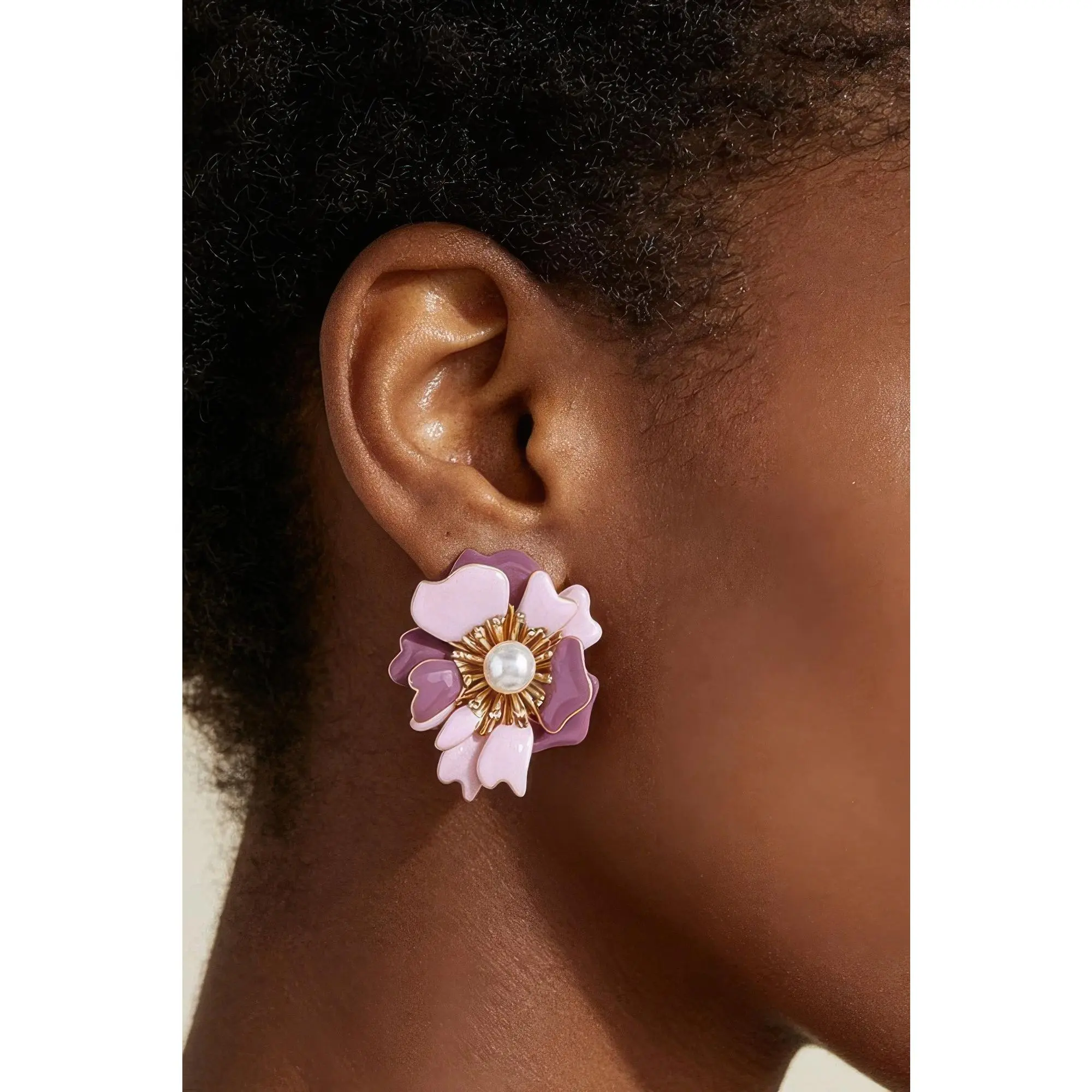 Marble Swirl Blossom Earrings
