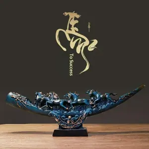 High-end Chinese imitation ivory handicrafts feng shui ornaments porch living room office high-end wine cabinet business place decoration style taste exquisite and simple Christmas gifts