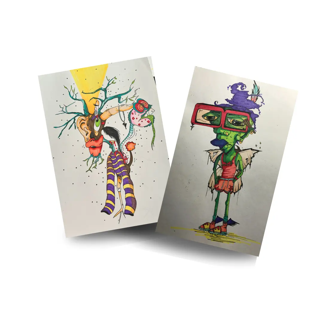 Random Collectable Hand-Drawn Character Art Card Random Collectable Hand-Drawn Character Art Card