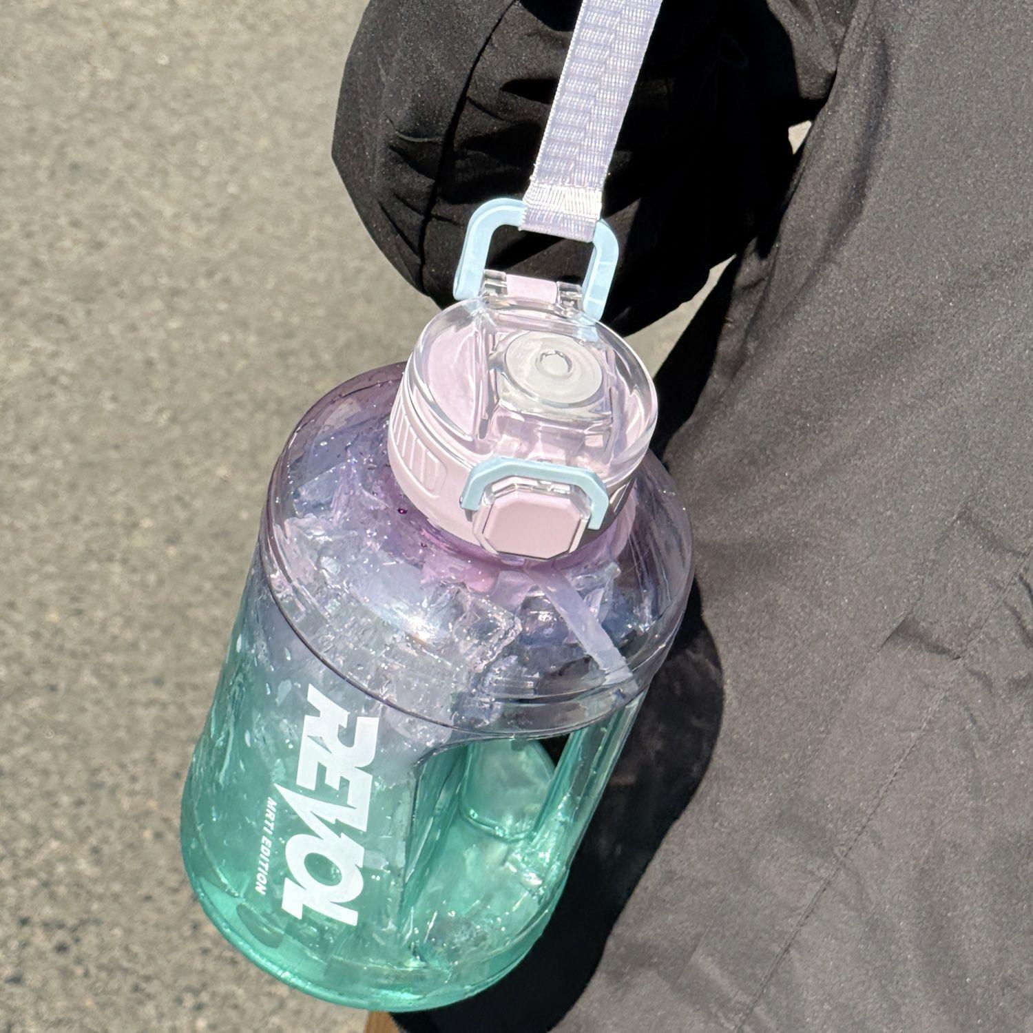 1600ml Leakproof Sports Water Bottle with Straw and Handle, Large Hydration Container for Gym Workout, Outdoor Camping & Daily Use