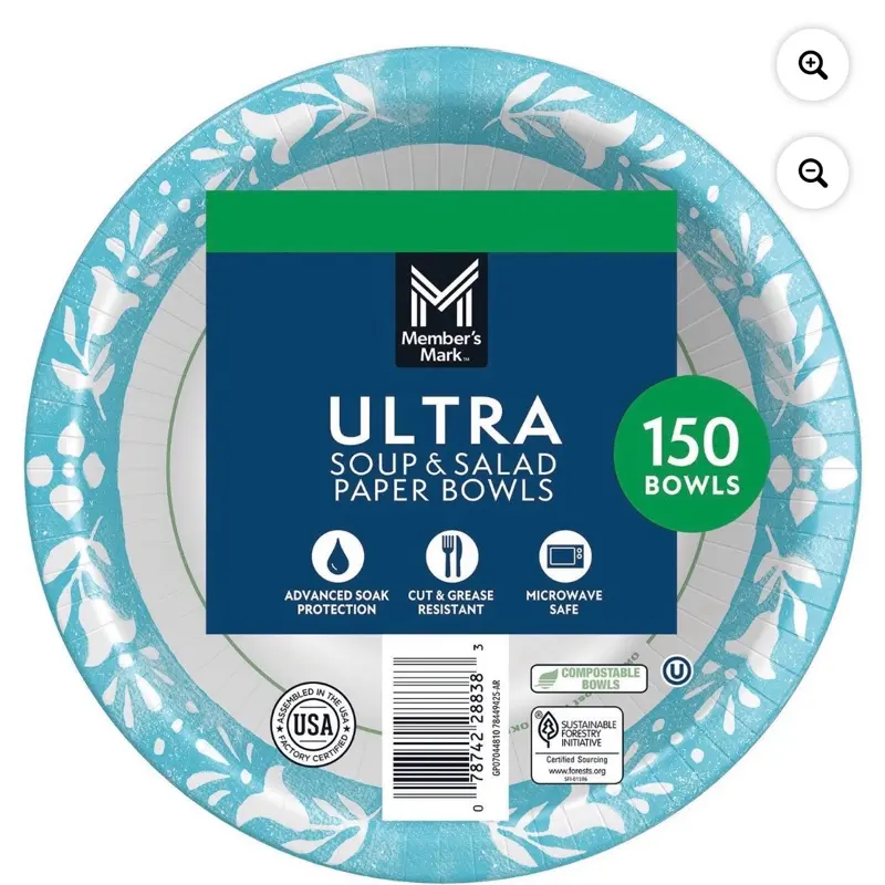 Ultra Soup/Salad Paper Bowls 20 oz., 150 ct.