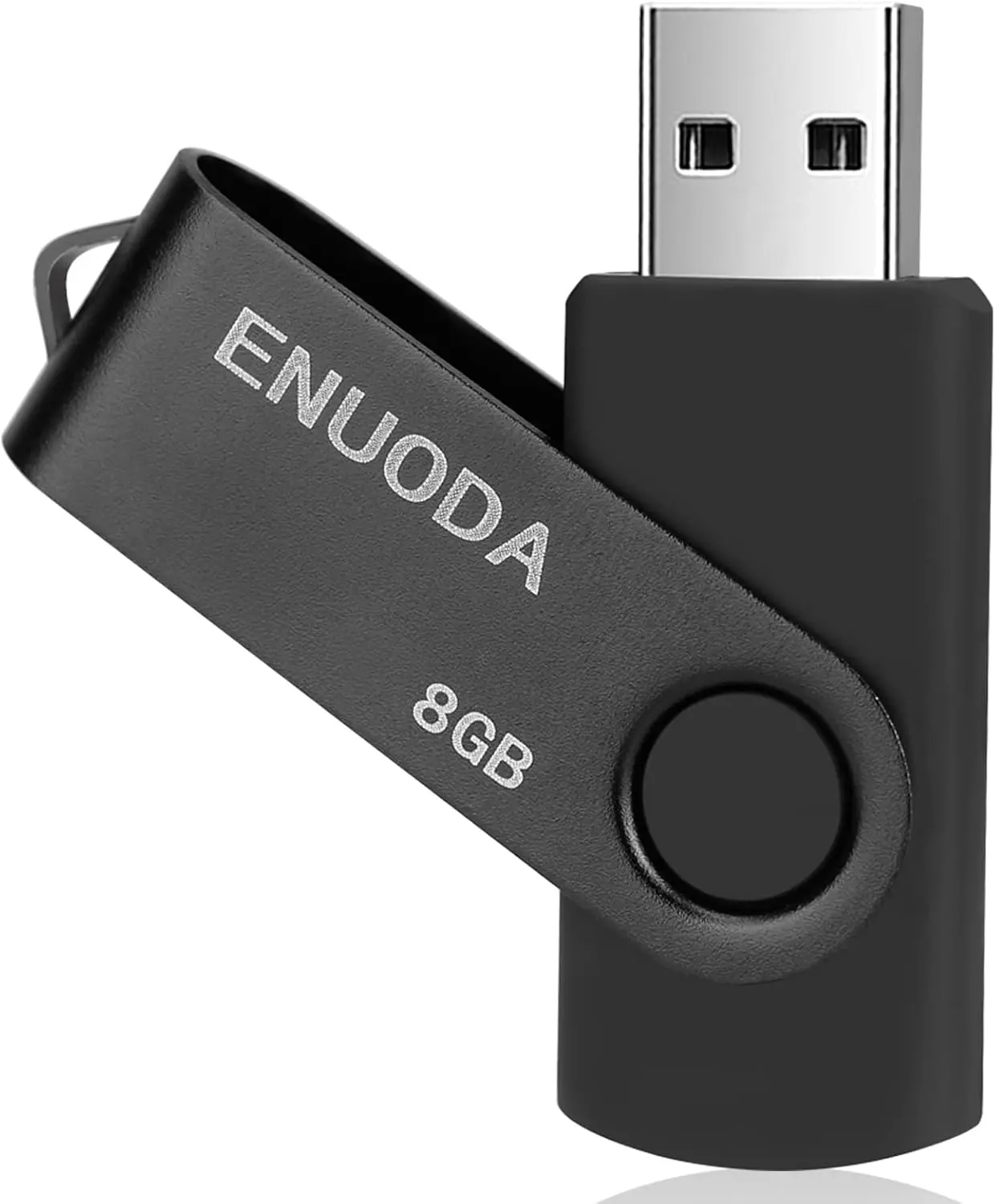 8GB Flash Drive ENUODA 1 Pack Thumb Drive 8GB USB 2.0 Memory Stick Jump Drive Pen Drive for File Storage and Data Transfer (Black)